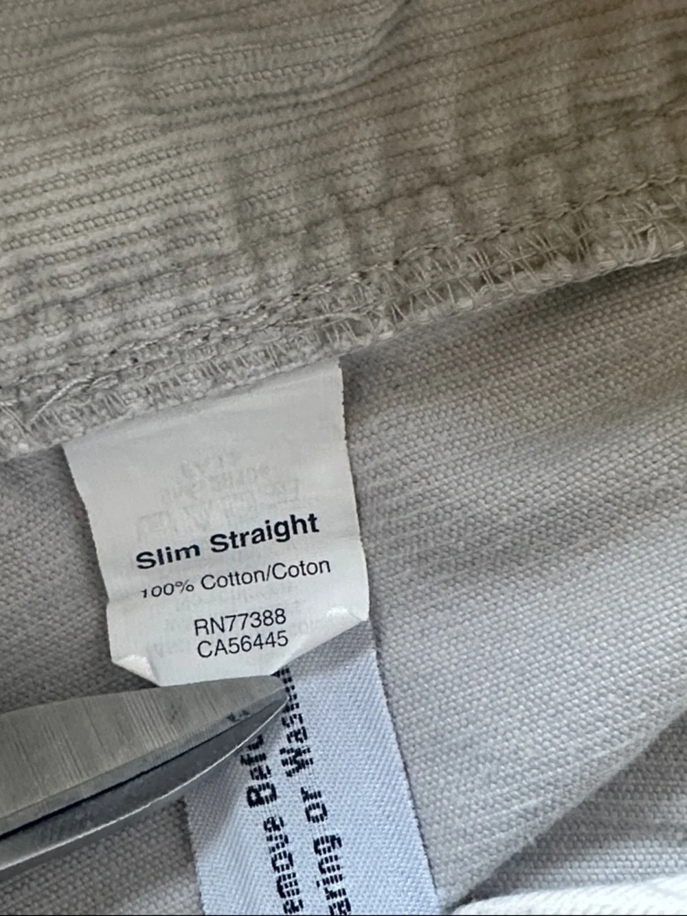 J.Crew Pants Mens 30x32 Slim Straight Light Gray Corduroy Preppy Academic